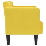 vidaXL Dvojpohovka žltá 111 cm látková – Obrázok 4