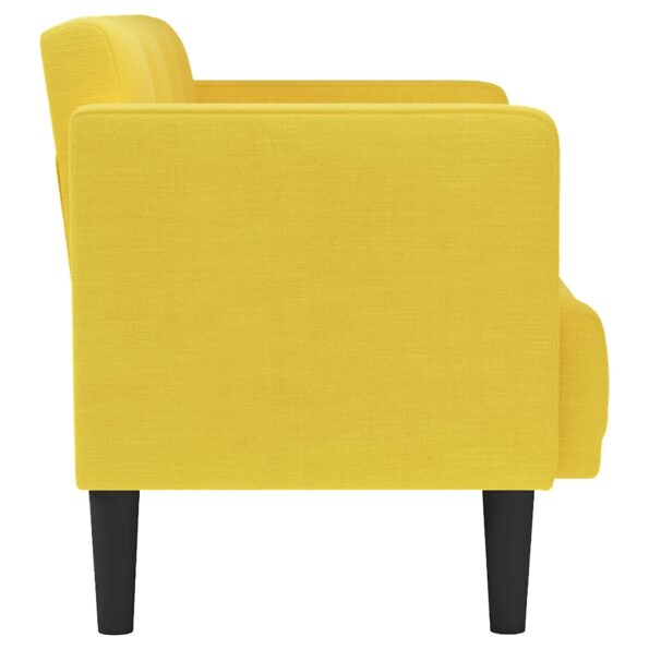 vidaXL Dvojpohovka žltá 111 cm látková – Obrázok 4