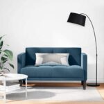 vidaXL Dvojpohovka modrá 111 cm zamatová