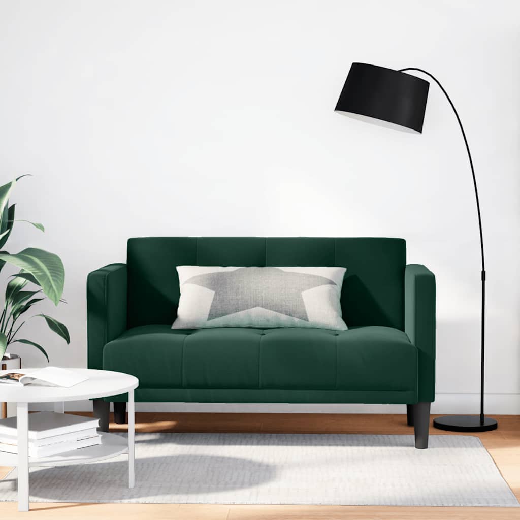 4100572_1.jpg vidaXL Dvojpohovka tmavozelená 111 cm zamatová – Obrázok 1