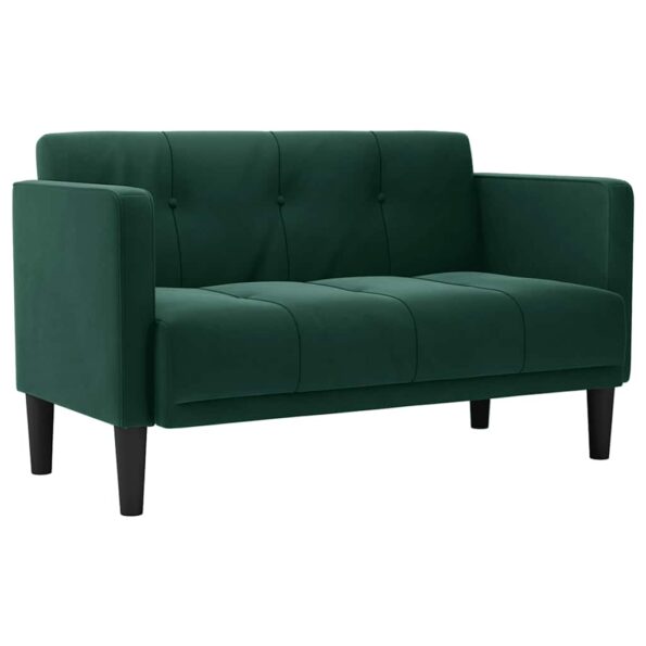 vidaXL Dvojpohovka tmavozelená 111 cm zamatová – Obrázok 2