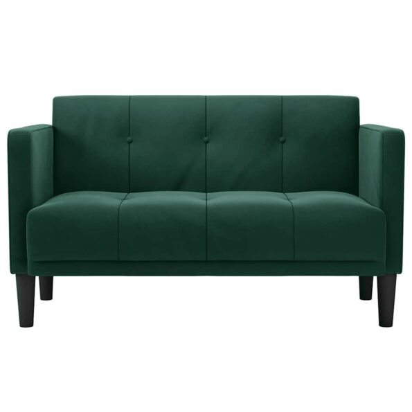 vidaXL Dvojpohovka tmavozelená 111 cm zamatová – Obrázok 3