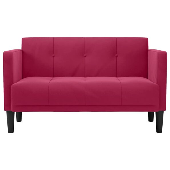 vidaXL Dvojpohovka, vínovo červená, 111 cm, zamat – Obrázok 3