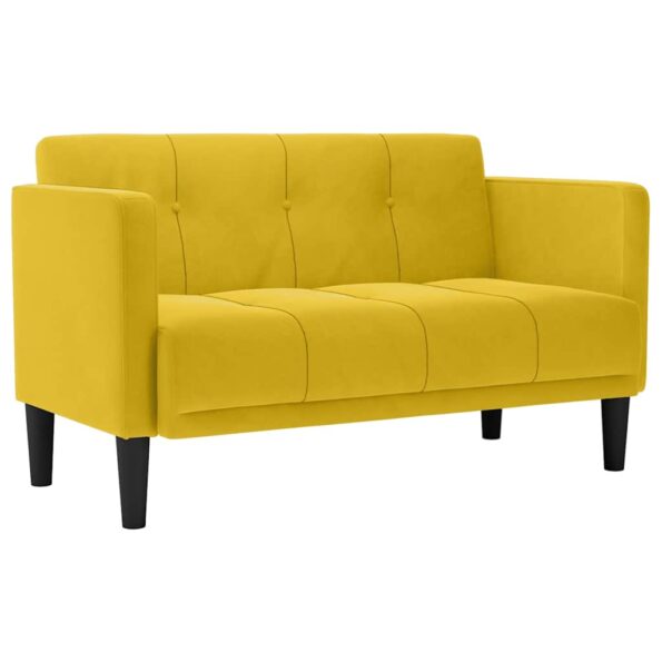 vidaXL Dvojpohovka žltá 111 cm zamatová – Obrázok 2