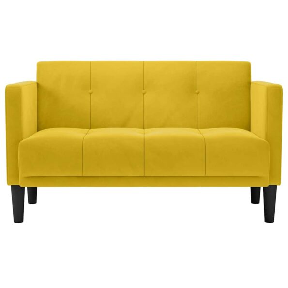 vidaXL Dvojpohovka žltá 111 cm zamatová – Obrázok 3