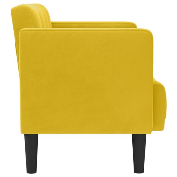 vidaXL Dvojpohovka žltá 111 cm zamatová – Obrázok 4