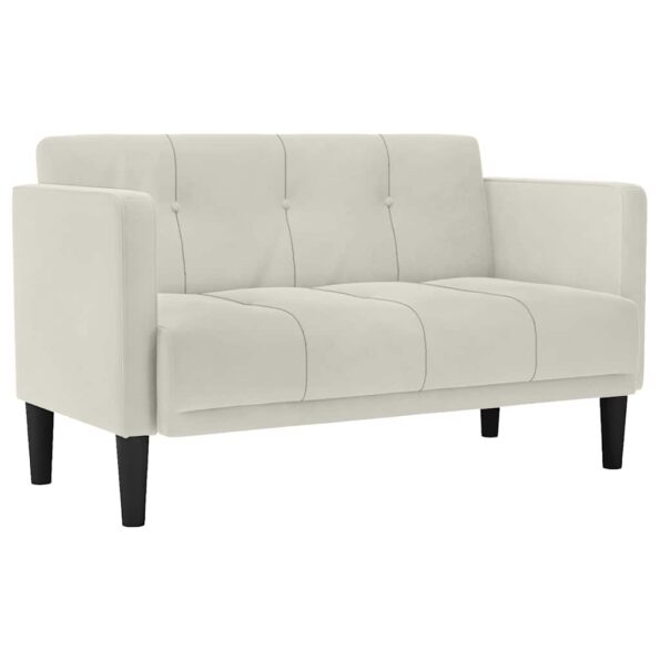 vidaXL Dvojpohovka krémová 111 cm zamatová – Obrázok 2