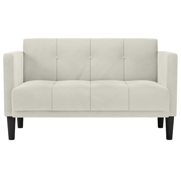 vidaXL Dvojpohovka krémová 111 cm zamatová – Obrázok 3