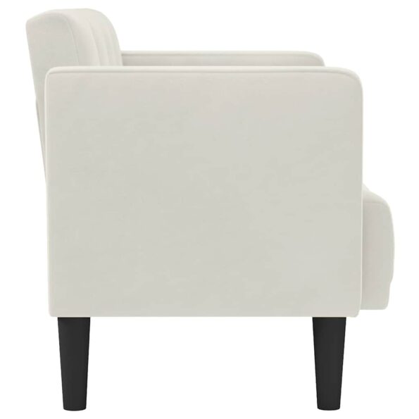 vidaXL Dvojpohovka krémová 111 cm zamatová – Obrázok 4