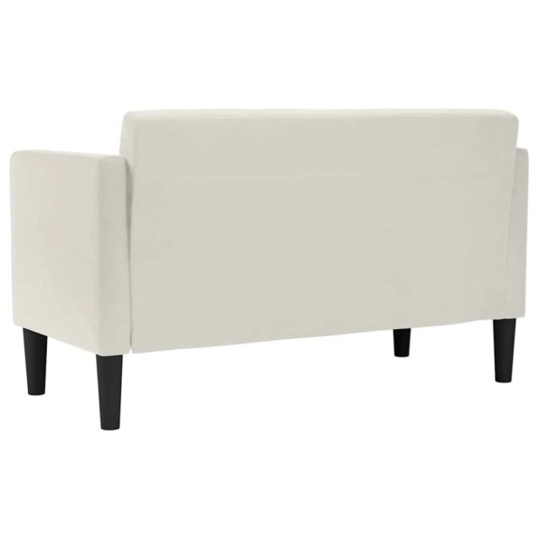 vidaXL Dvojpohovka krémová 111 cm zamatová – Obrázok 5