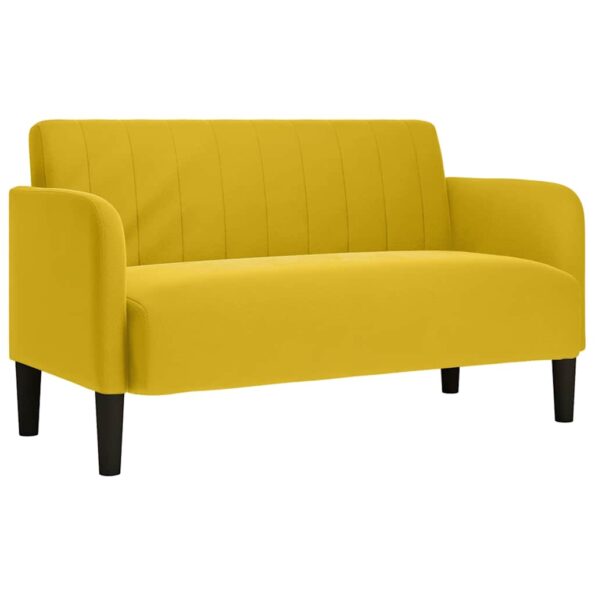 vidaXL Dvojpohovka žltá 109 cm zamatová – Obrázok 2