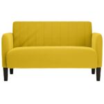 vidaXL Dvojpohovka žltá 109 cm zamatová – Obrázok 3