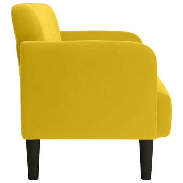 vidaXL Dvojpohovka žltá 109 cm zamatová – Obrázok 4