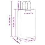 vidaXL Papierové tašky 50 ks s rúčkami ružové 21x11x36 cm – Obrázok 11