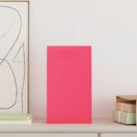 vidaXL Papierové tašky 50 ks s rúčkami ružové 21x11x36 cm – Obrázok 2