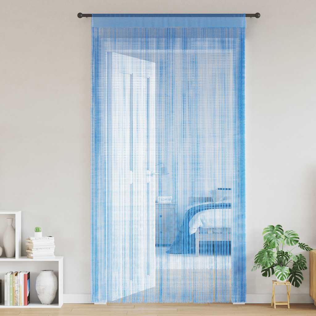 4102045_1.jpg vidaXL Šnúrkové závesy 2 ks svetlomodré 100x250 cm – Obrázok 1