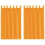 vidaXL Voálové závesy so slučkami, 2 ks, oranžové, 140x175 cm – Obrázok 2
