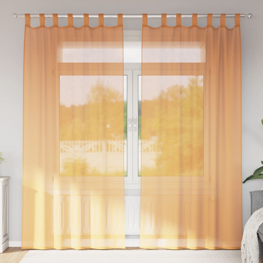 4102283_1.jpg vidaXL Voálové závesy so slučkami, 2 ks, oranžové, 140x225 cm – Obrázok 1