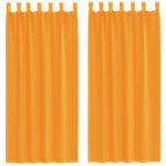 vidaXL Voálové závesy so slučkami, 2 ks, oranžové, 140x225 cm – Obrázok 2