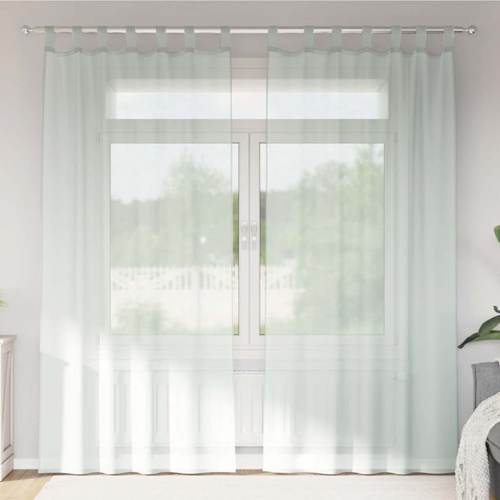 4102299_1.jpg vidaXL Voálové závesy so slučkami, 2 ks, svetlosivé, 140x245 cm – Obrázok 1