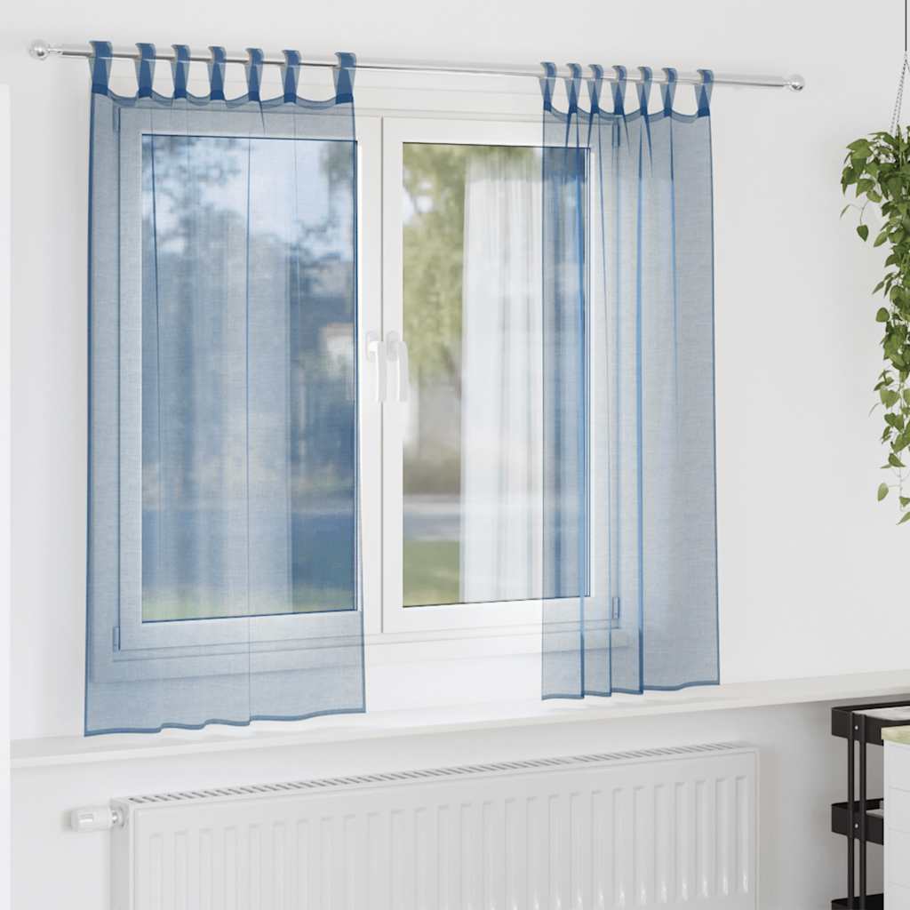 4102301_1.jpg vidaXL Voálové závesy so slučkami 2 ks, kráľovská modrá 140x140 cm – Obrázok 1