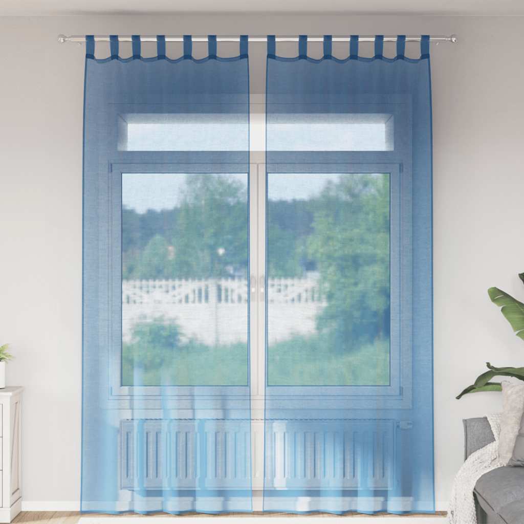 4102305_1.jpg vidaXL Voálové závesy so slučkami 2 ks, kráľovská modrá 140x260 cm – Obrázok 1