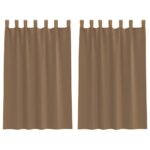 vidaXL Voálové závesy so slučkami, 2 ks, svetlohnedé 140x175 cm – Obrázok 2