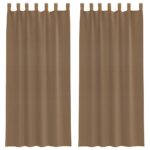 vidaXL Voálové závesy so slučkami, 2 ks, svetlohnedé 140x225 cm – Obrázok 2