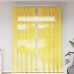 vidaXL Voálové závesy so slučkami, 2 ks, žlté, 140x260 cm