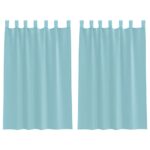 vidaXL Voálové závesy so slučkami, 2 ks, tyrkysové, 140x175 cm – Obrázok 2