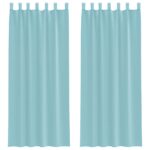 vidaXL Voálové závesy so slučkami, 2 ks, tyrkysové, 140x260 cm – Obrázok 2
