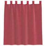 vidaXL Voálové závesy so slučkami, 2 ks, vínovo červené, 140x140 cm – Obrázok 4
