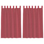 vidaXL Voálové závesy so slučkami, 2 ks, vínovo červené, 140x175 cm – Obrázok 2