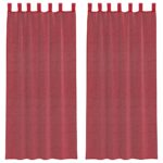vidaXL Voálové závesy so slučkami, 2 ks, vínovo červené, 140x245 cm – Obrázok 2