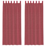 vidaXL Voálové závesy so slučkami, 2 ks, vínovo červené, 140x260 cm – Obrázok 2