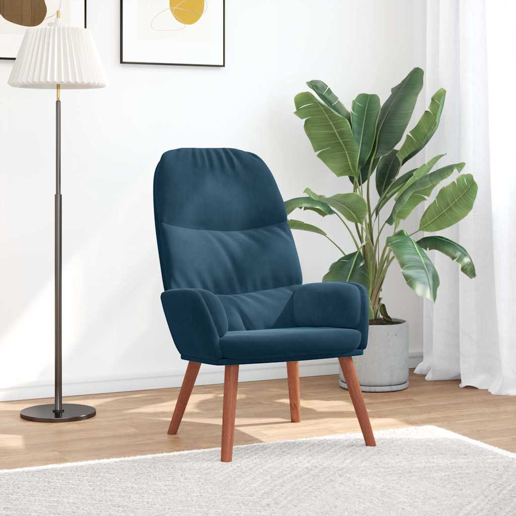 4102620_1.jpg vidaXL Relaxačné kreslo modré zamatové – Obrázok 1