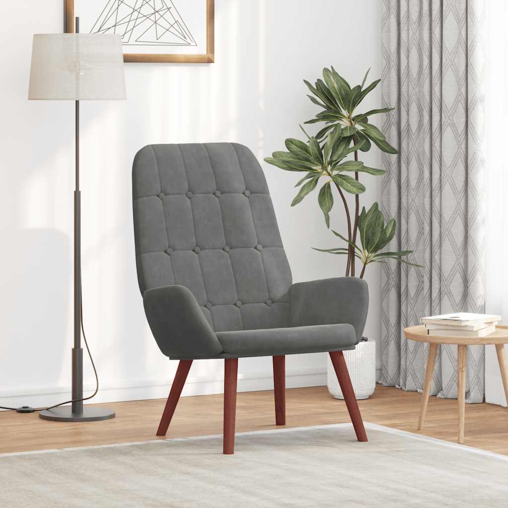 4102633_1.jpg vidaXL Relaxačné kreslo tmavošedé zamatové – Obrázok 1