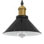 vidaXL Závesná lampa s nastaviteľnou výškou E27 lesklá čierna Ø 22 cm kovová