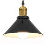 vidaXL Závesná lampa s nastaviteľnou výškou E27 lesklá čierna Ø 22 cm kovová – Obrázok 5