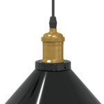 vidaXL Závesná lampa s nastaviteľnou výškou E27 lesklá čierna Ø 22 cm kovová – Obrázok 8