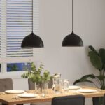 vidaXL Závesné lampy 2 ks, výškovo nastaviteľné, E27, čierne, Ø 30 cm, kovové – Obrázok 4
