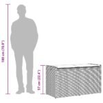 vidaXL Vonkajšia úložná lavica s vankúšom čierna 100 cm polyratan – Obrázok 12