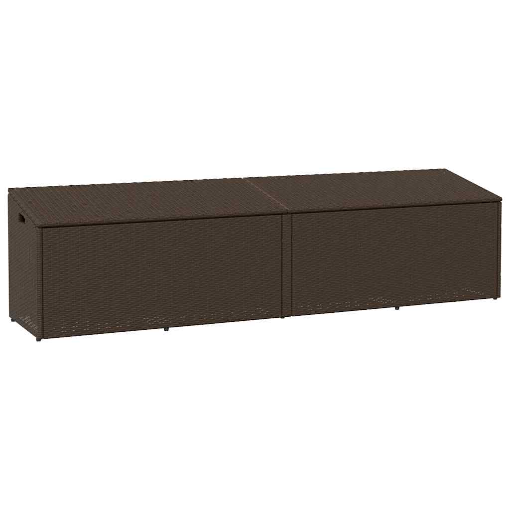 4104075_1.jpg vidaXL Záhradný úložný box hnedý 220x50x58 cm polyratan – Obrázok 1