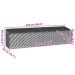 vidaXL Záhradný úložný box hnedý 220x50x58 cm polyratan – Obrázok 11