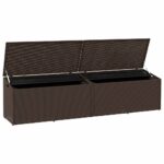 vidaXL Záhradný úložný box hnedý 220x50x58 cm polyratan – Obrázok 4