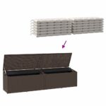 vidaXL Záhradný úložný box hnedý 220x50x58 cm polyratan – Obrázok 7