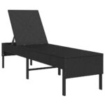 vidaXL Záhradné ležadlo s vankúšom čierne 55x200x44 cm polyratan – Obrázok 4