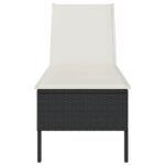 vidaXL Záhradné ležadlo s vankúšom čierne 55x200x44 cm polyratan – Obrázok 5