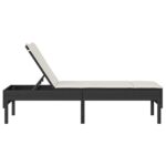 vidaXL Záhradné ležadlo s vankúšom čierne 55x200x44 cm polyratan – Obrázok 6