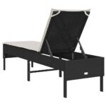 vidaXL Záhradné ležadlo s vankúšom čierne 55x200x44 cm polyratan – Obrázok 7